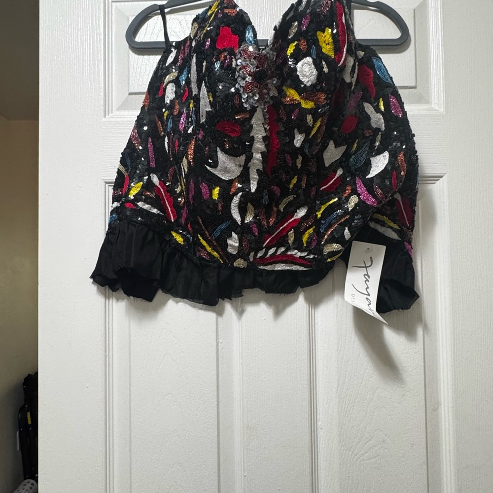NWT Colorful Patterned Women's Corset Top - Picture 8 of 12